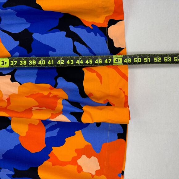 Tabitha Brown for Target Women's Puff Sleeve Tie Back Dress Size 14 Orange Blue - Picture 15 of 15